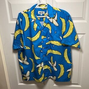 Vibrant Blue and Yellow Casual Button Down Shirt